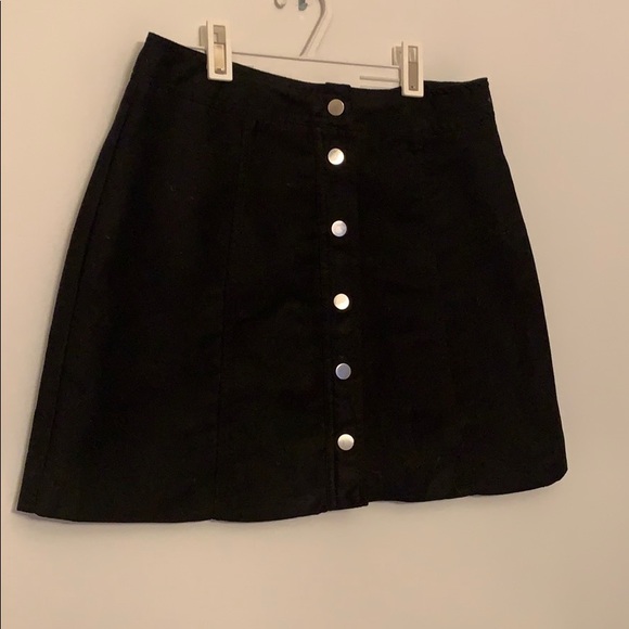 H&M Dresses & Skirts - H&M // HIGH WAIST SUEDE BLACK SKIRT